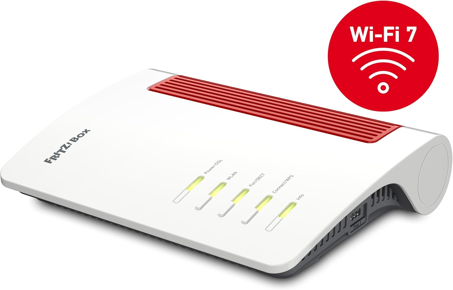 FRITZ!Box 7690 (Wi-Fi 7 DSL Router with 5,760 Mbps (5GHz) & 1,376 Mbps (2.4 GHz), up to 300 Mbps with VDSL Supervectoring and ADSL2+, WLAN Mesh, DECT Base, German Version