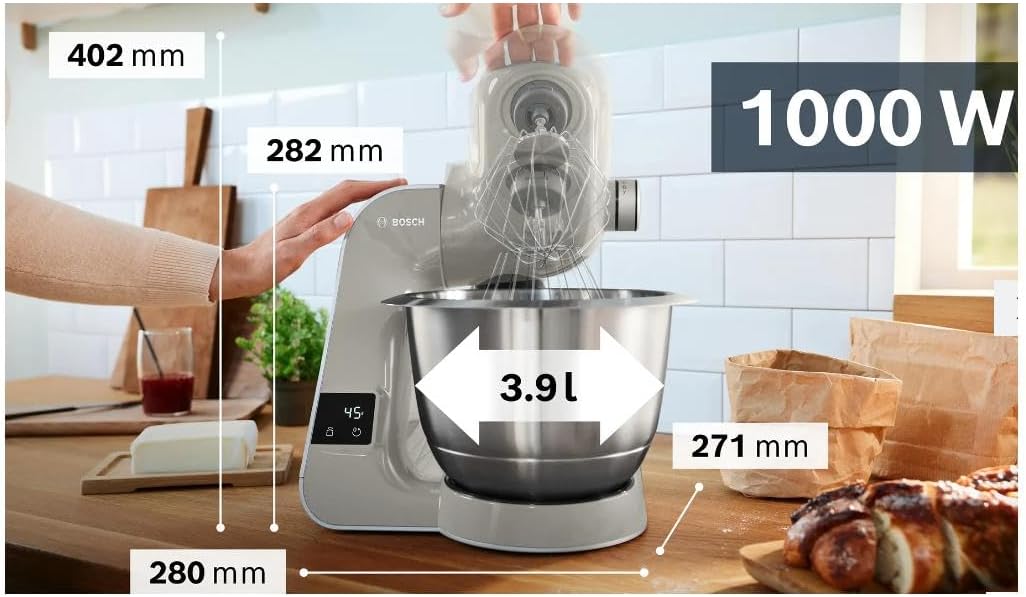 Bosch Series Food Processor MUM5XL72, integrated scale, 2x 3.9L & MUZ5EB2, 550ml bowl