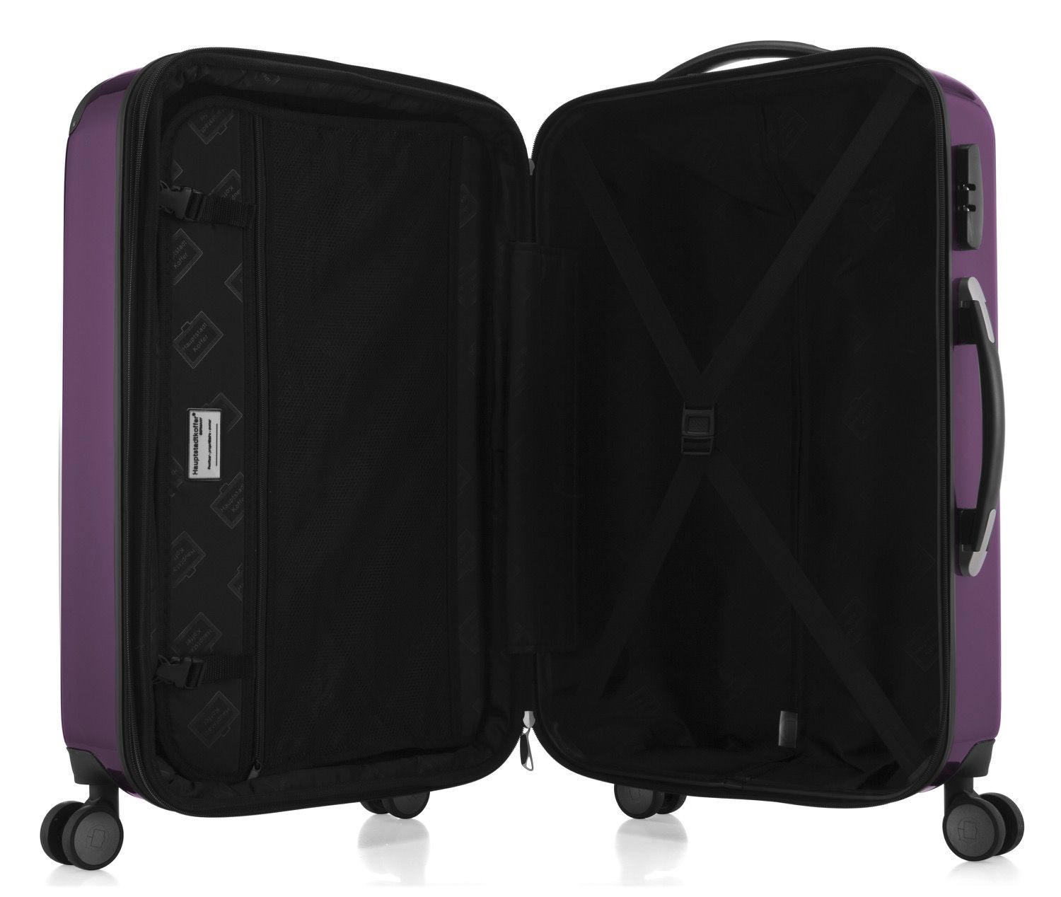 Alex - suitcase hard shell black glossy, 65 cm, 74 liters
