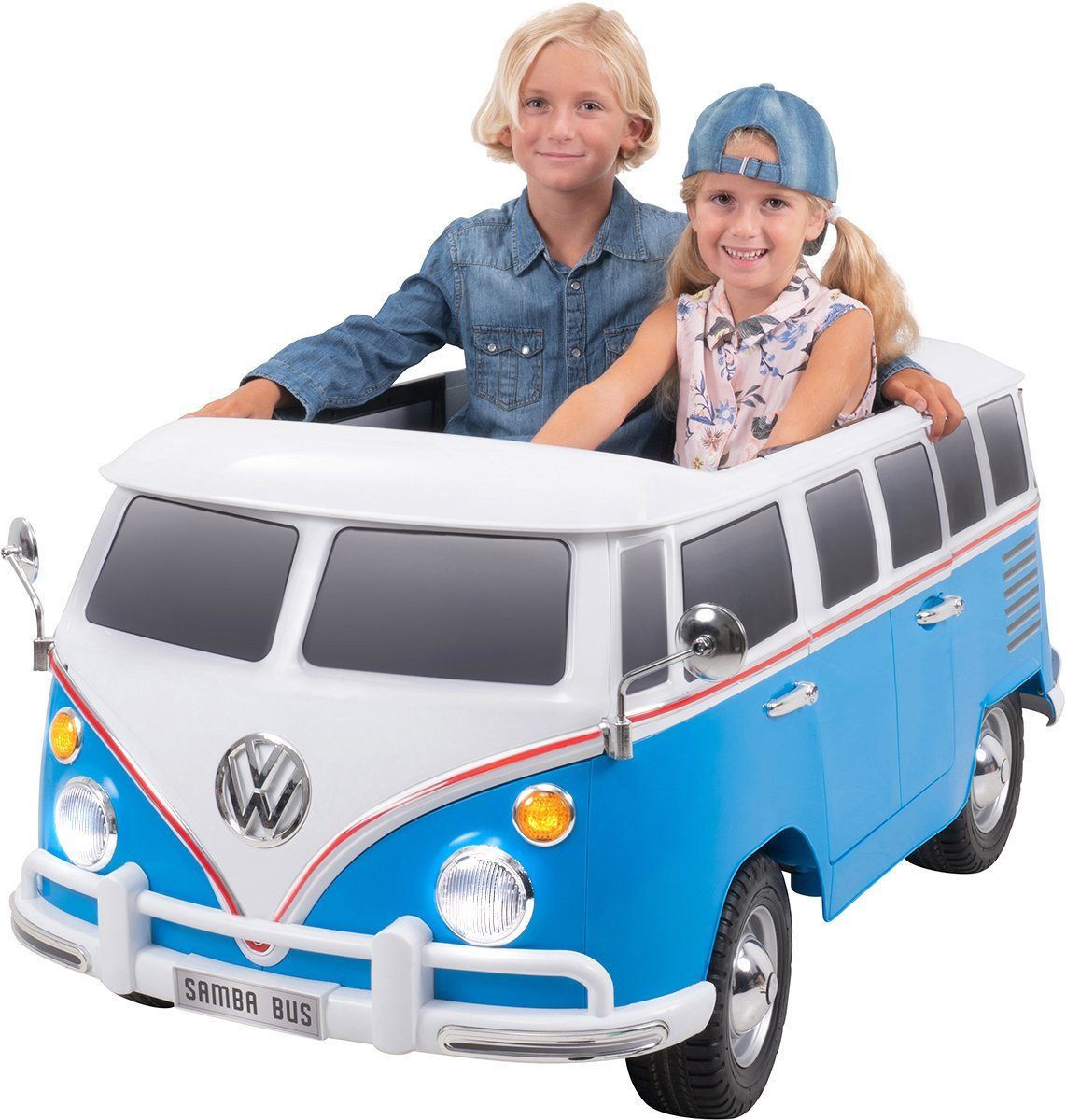 Actionbikes Motors electric children's car electric car VW Bus Bulli T1, load capacity 40 kg, (2 pieces), EVA solid rubber tires - VW Bulli - from 3 years. Children's electric car