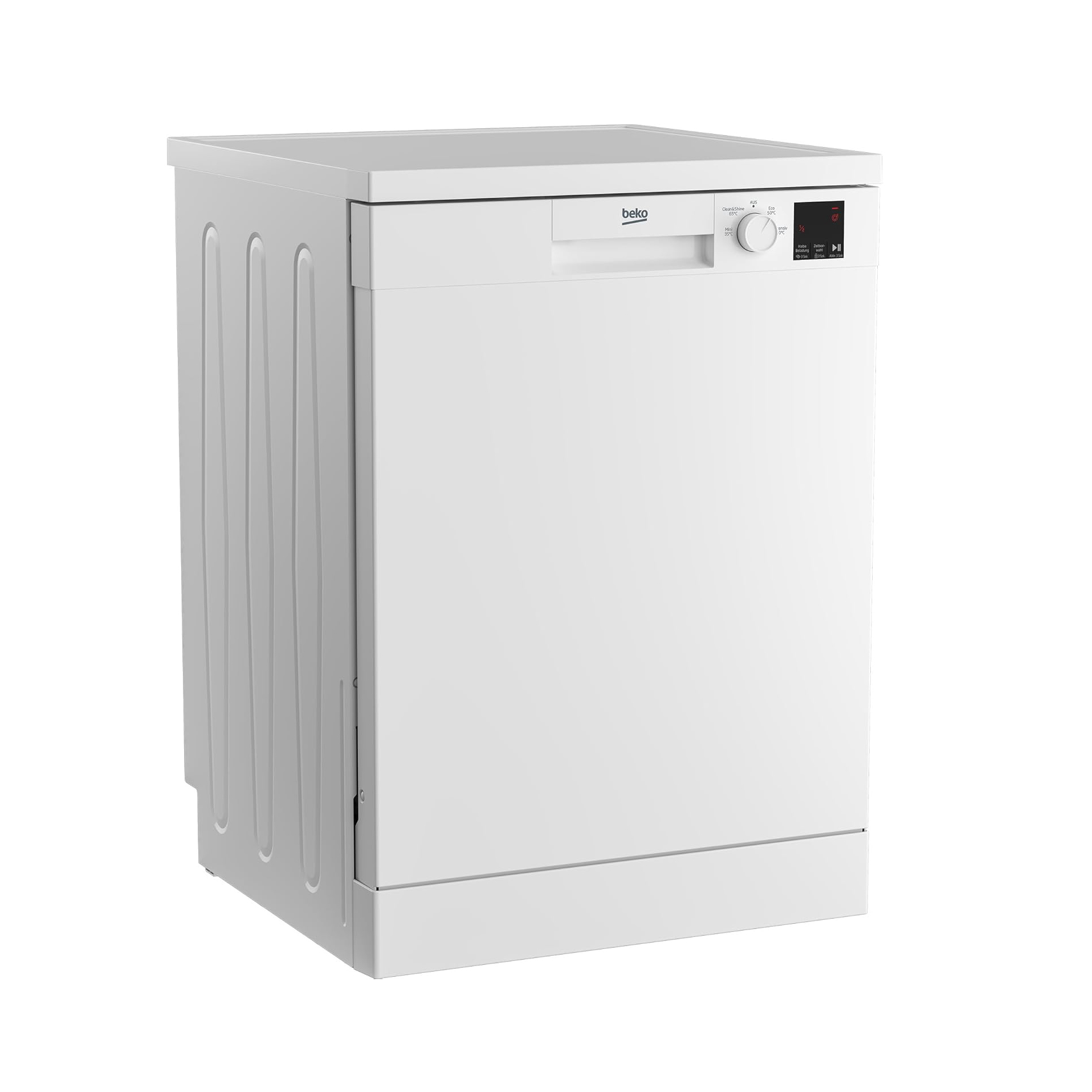 Beko DFN04321W b100 Freestanding Dishwasher 60 cm, 13 Place Settings, Undermountable, Half Load, Time Delay, Clean & Shine Program, 4 Programmes, Watersafe, White [Energy Class E]