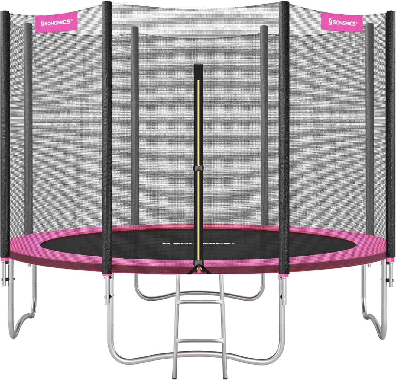 SONGMICS Outdoor Trampoline Ø 366cm, Round Garden Trampoline with Safety Net, Ladder and Padded Poles