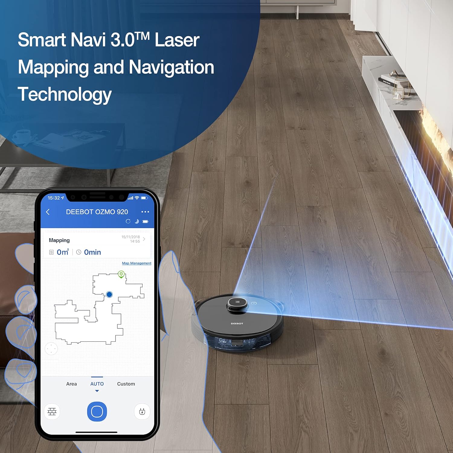ECOVACS X8 PRO OMNI Robot Vacuum Cleaner with All-In-One Station, 18000Pa Power, Instant Automatic Cleaning OZMO ROLLER, 75℃ Hot Water Cleaning, Automatic Cleaning Solution Addition