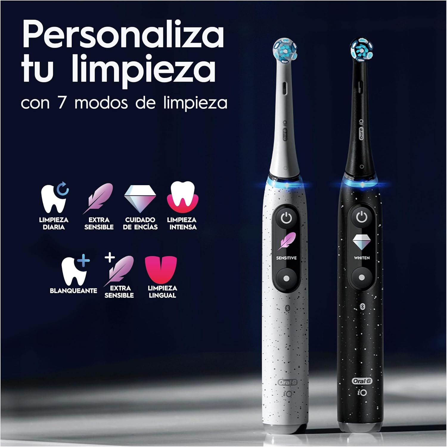 Oral-B iO 10 Electric Toothbrush with Rechargeable Handle, 3 Replacement Heads and Travel Case with Charger, Designed by Braun, Original Gifts for Women and Men - Black