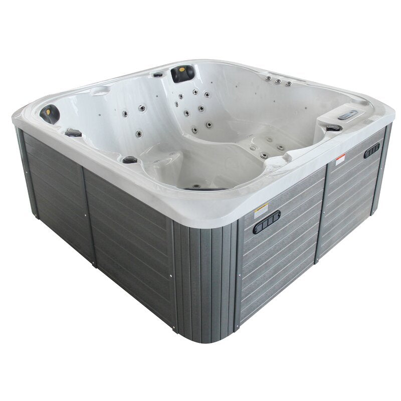Sol 72 Outdoor? Aire 6 - Person 54 - Jet Acrylic Square Hot Tub with Ozonator in Gray