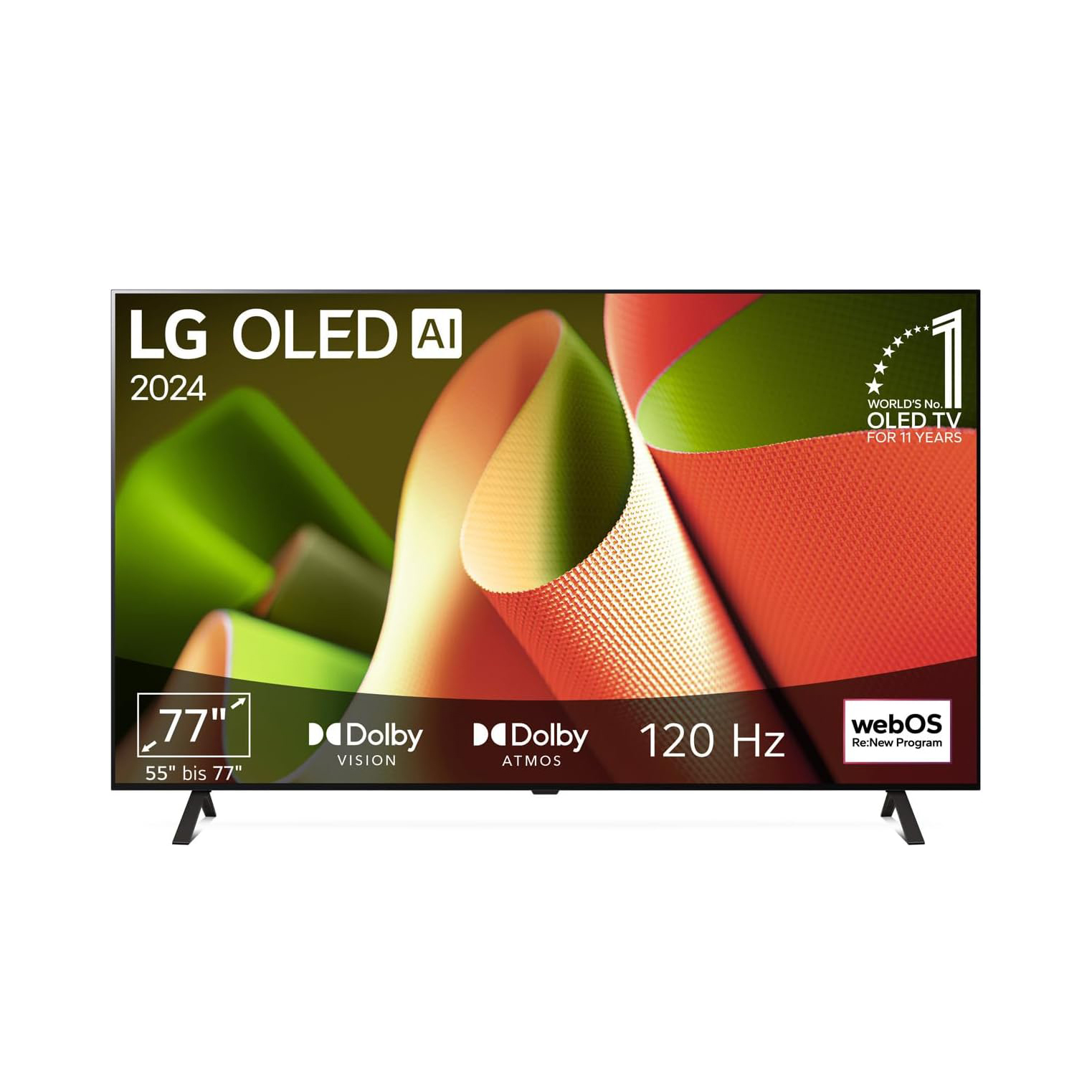 LG OLED77B4ELA TV 195 cm (77 Inch) OLED TV (α8 4K AI Processor, webOS 24, Dolby Vision, up to 120Hz) [Model Year 2024] [Energy Class F]