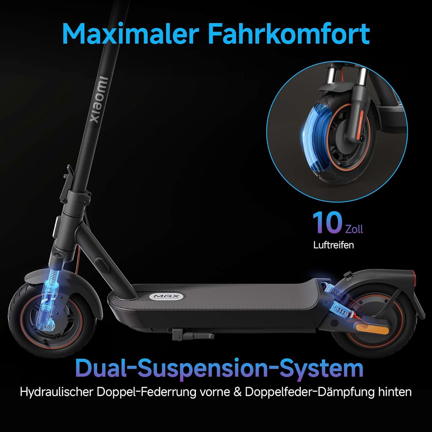 E-Scooter 4 Lite, 4 Pro Plus, 4 Ultra, 5 Elite, 5, 5 Pro, or 5 Max with German road approval (max. 20 km/h, up to 70 km range, 25% gradient, pneumatic tires, dual brakes, display, app)