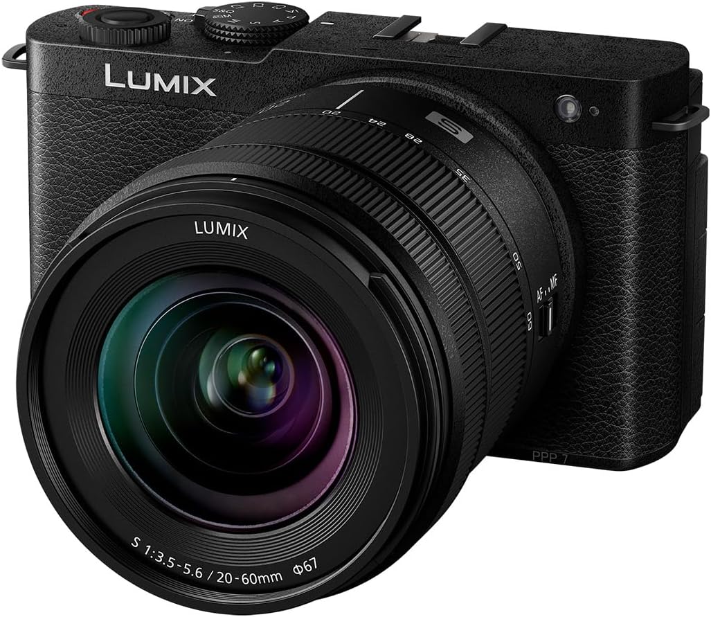 Panasonic Lumix DC-S9KE-K Full Frame Mirrorless Open Gate Vlogging Camera, 24.2MP, 6K /4K Video, 779 Point PDAF, Image Stabilisation, Free-Angle Screen, 5Ghz WiFi, Black, 20-60mm (x3 Zoom) Lens