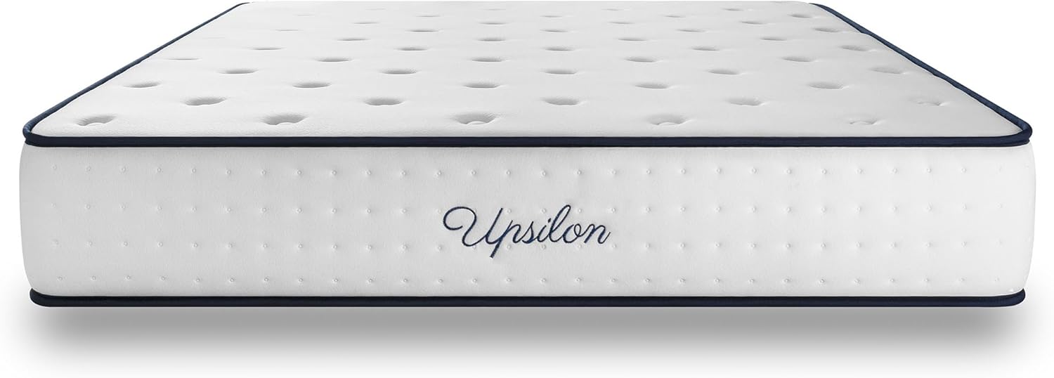 COSMOS - Upsilon Mattress 150x190-30 cm - Hybrid - Pocket Springs - Memory Foam + Blue Latex Support - Medium-Firm Comfort - 7 Zones - Reversible - Isolated Sleep - Made in Europe