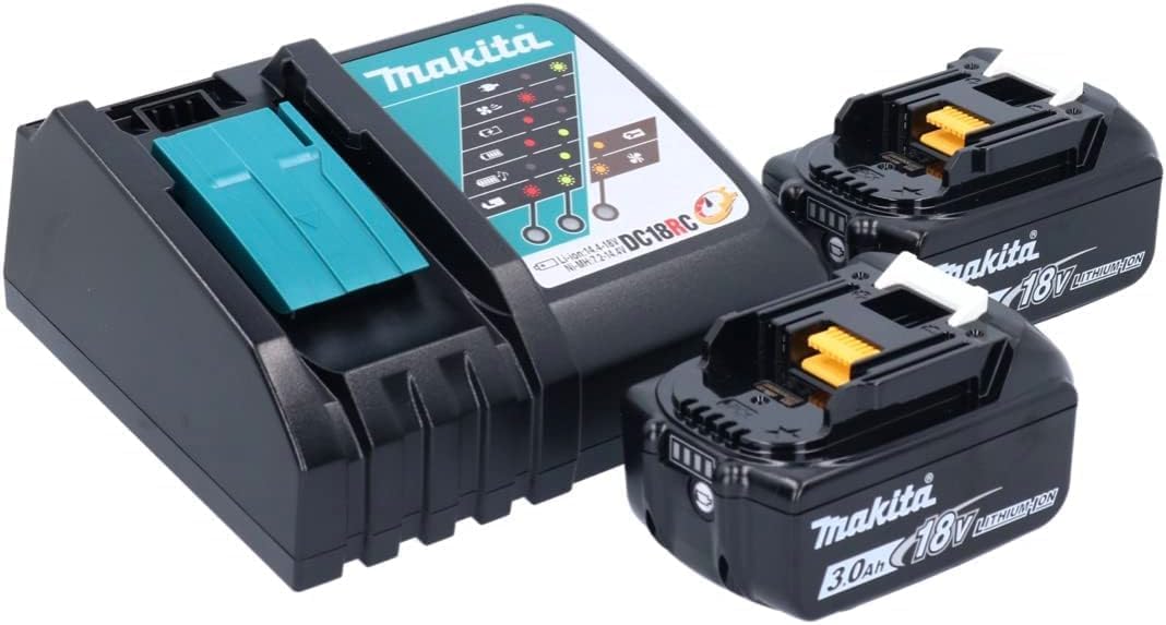 Makita DHP 482 RTX1W Akku Schlagbohrschrauber 18 V 62 Nm + 2x Akku 5,0 Ah + Ladegerät + 74 tlg. Zubehörset + Koffer