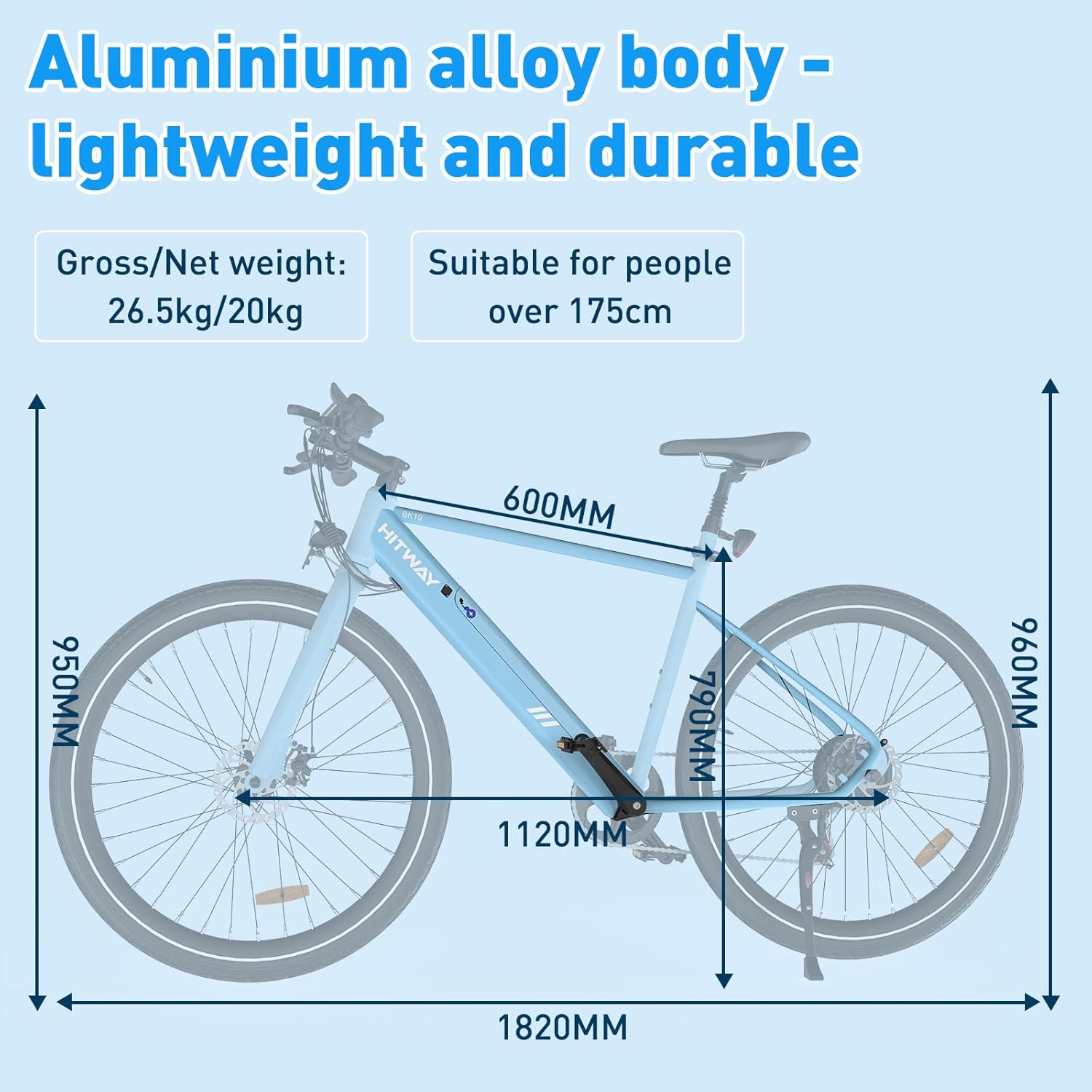 HITWAY E Bike 27.5 Inch Electric Bicycle, 700c E City Bike Pedelec with 36 V 12 Ah Removable Battery, 250 W Motor, 7 Speed Electric Mountain Bike, MTB Ebike for Adults, Range 45-80 km