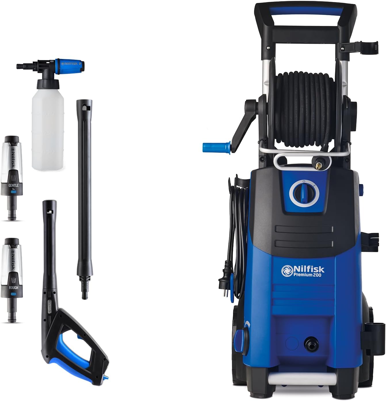 Nilfisk Premium 200 Bar Pressure Washer - Powerful Pressure Washer for Patios, Workshops and Cars (3300 W)
