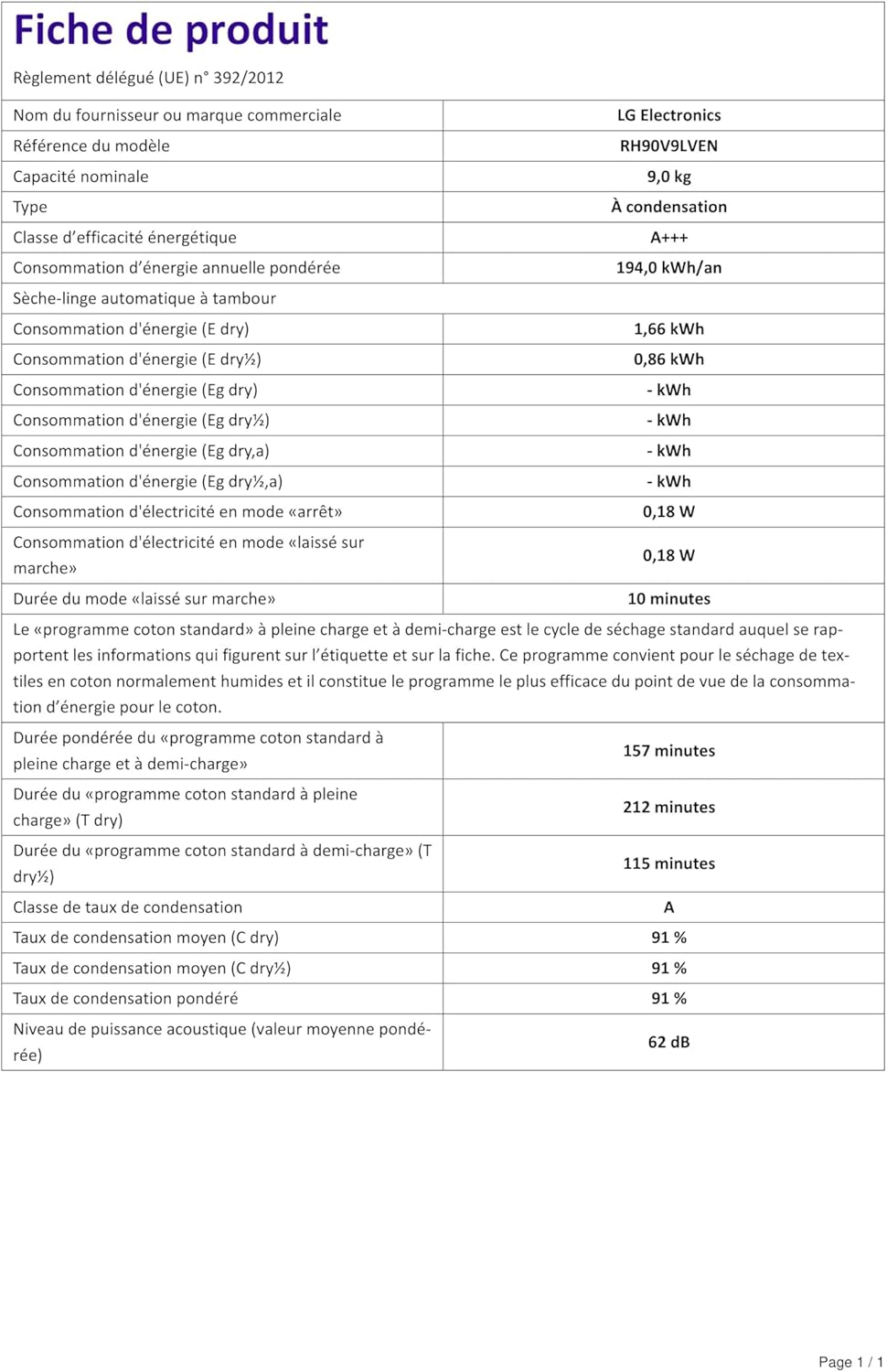 LG RH90V9LVEN Asciugatrice Smart a Carica Frontale 9kg, Serie V9, Classe A+++, Condensazione con Pompa di calore DUAL Inverter, Eco Hybrid, Condensatore autopulente, Allergy Care, Wi-Fi, Bianca [Classe di efficienza energetica A+++]
