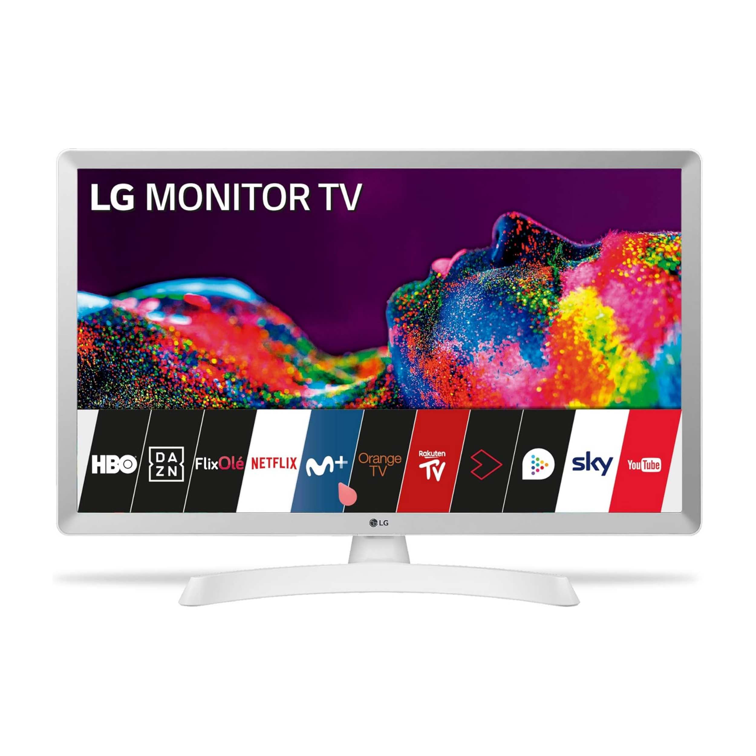 LG - 24TN510S- WZ - Smart TV-Monitor, 24, HD LED screen (1366 x 768, 16:9, DVB-T2/C/S2, WiFi, Miracast, 10 W, 2 x HDMI 1.4, 1 USB 2.0, Optical, LAN RJ45, VESA 75 x 75)