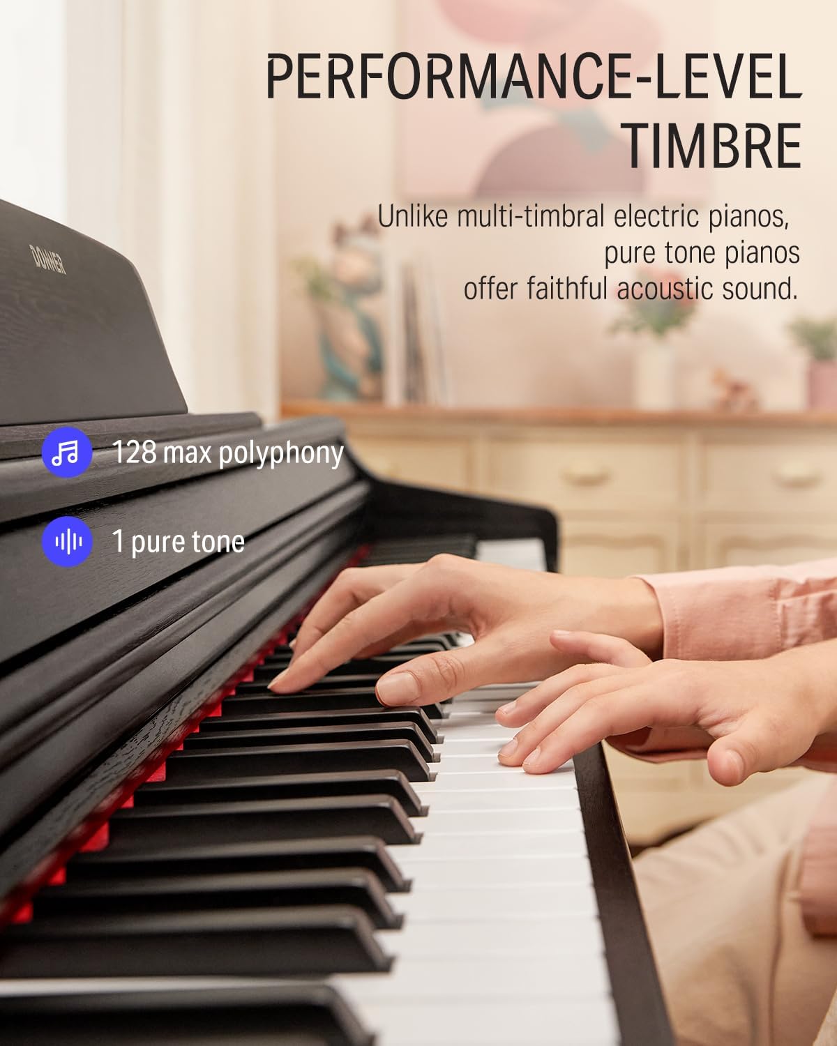 Upright Digital Piano, Donner DDP-100 88 Keys Digital Piano Home Keyboard Bundle