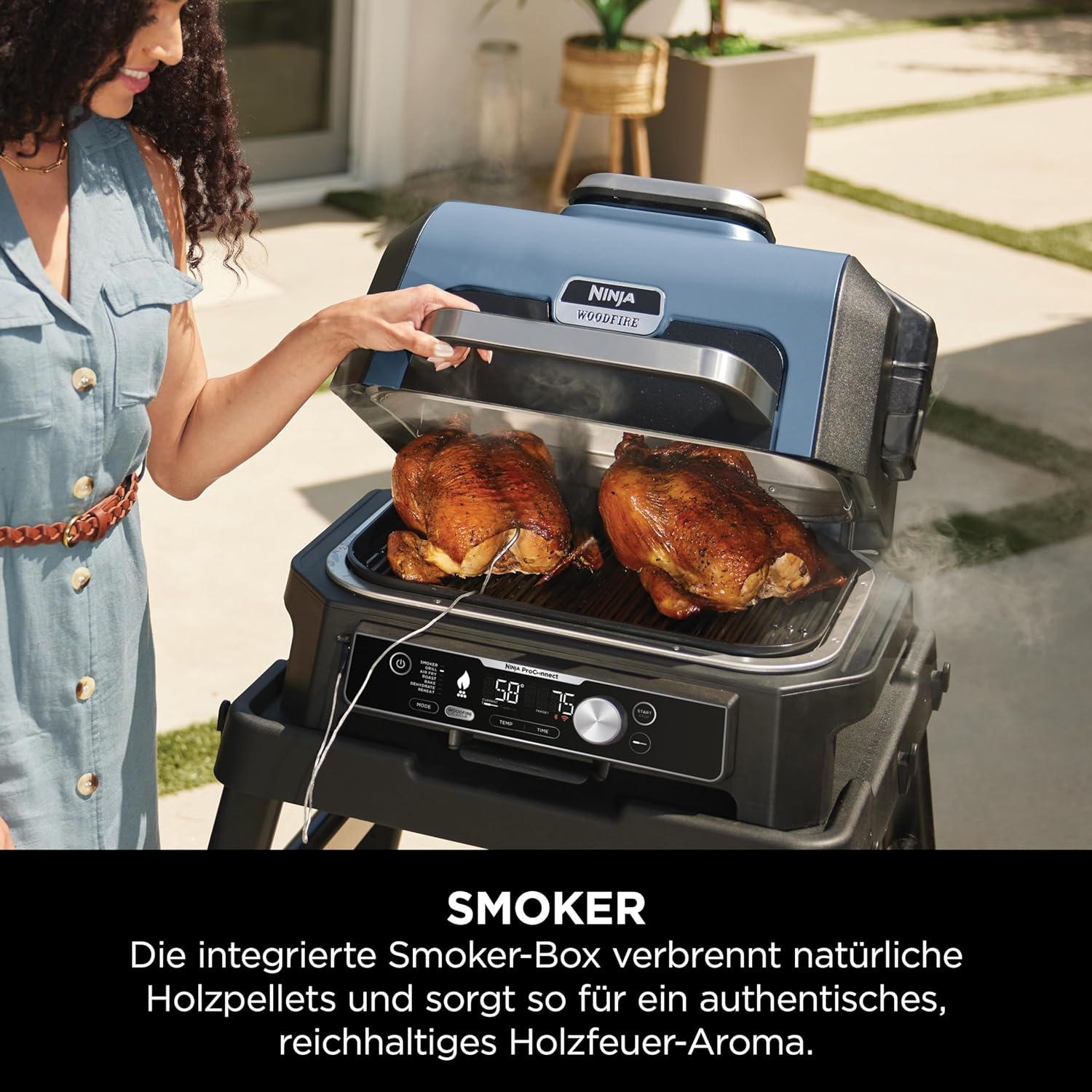 Ninja Woodfire Pro Connect XL Elektrischer BBQ Smoker Grill