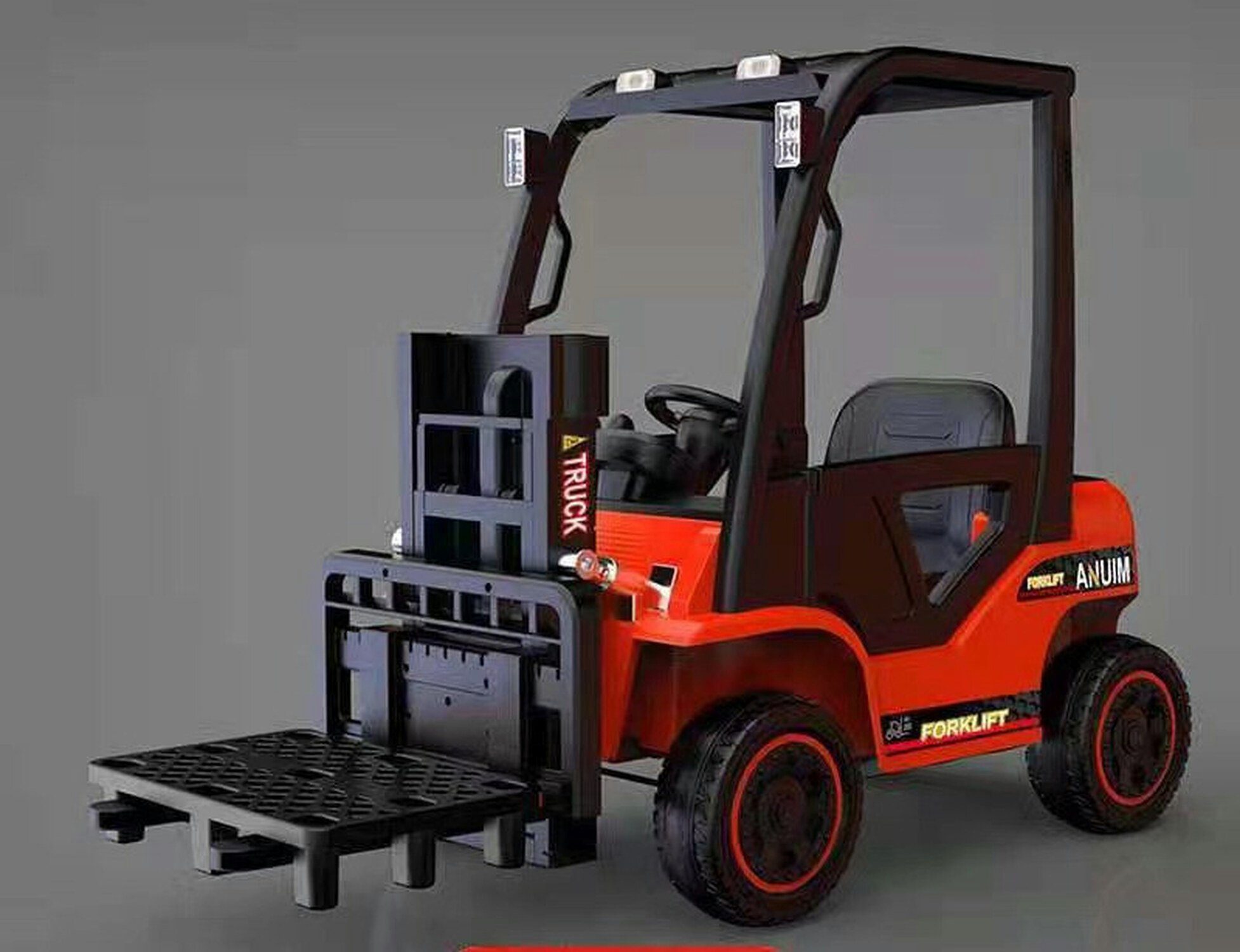 TPFLiving electric children's car forklift - motor: 2 x 12 V - battery: 1 x 12 Volt/7Ah, load capacity 40 kg, children's car - electric car with seat belt