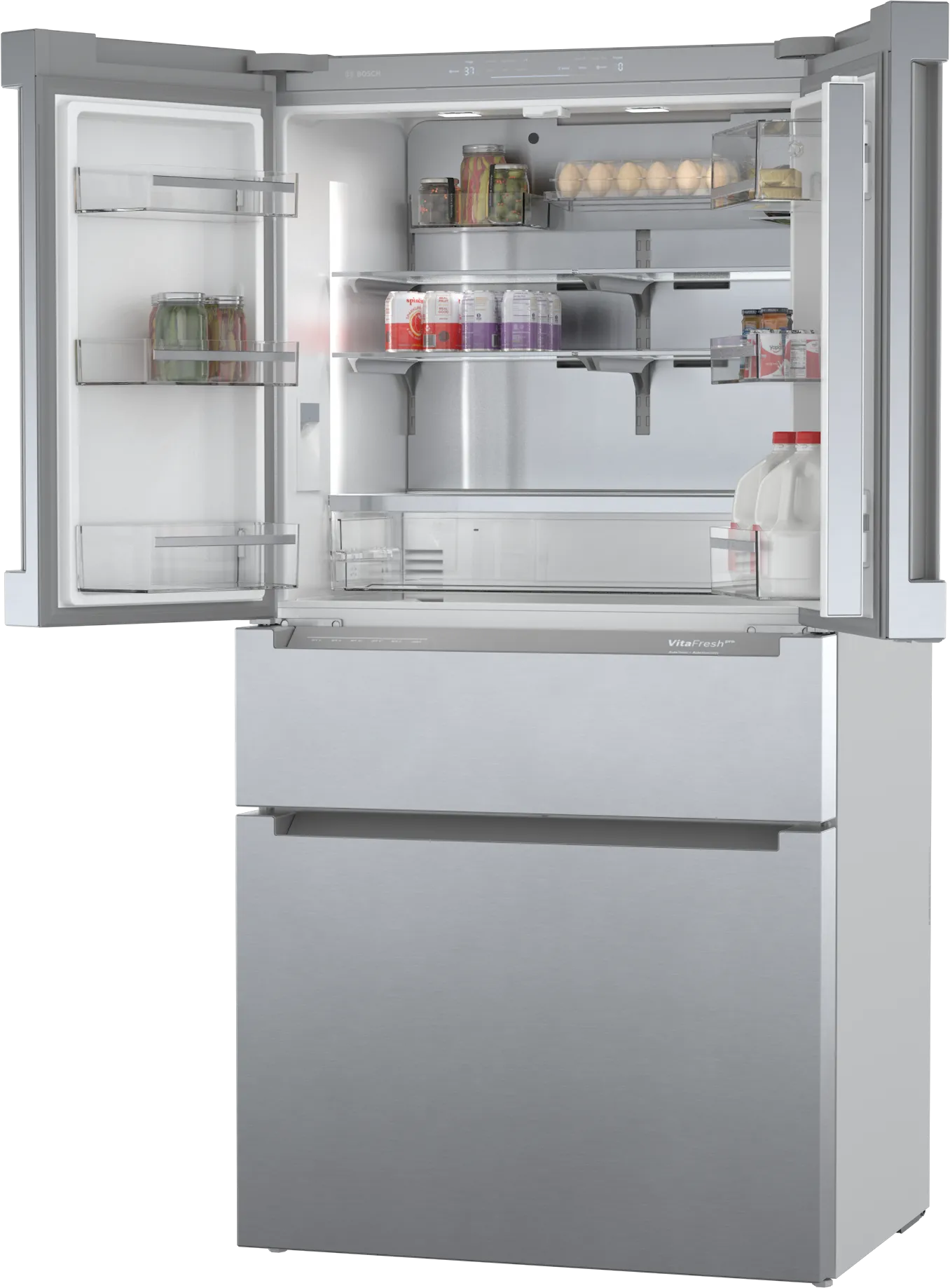 Bosch B36CL80ENS 800 Series French Door Bottom Mount Refrigerator 36'' Stainless steel (with anti-fingerprint)