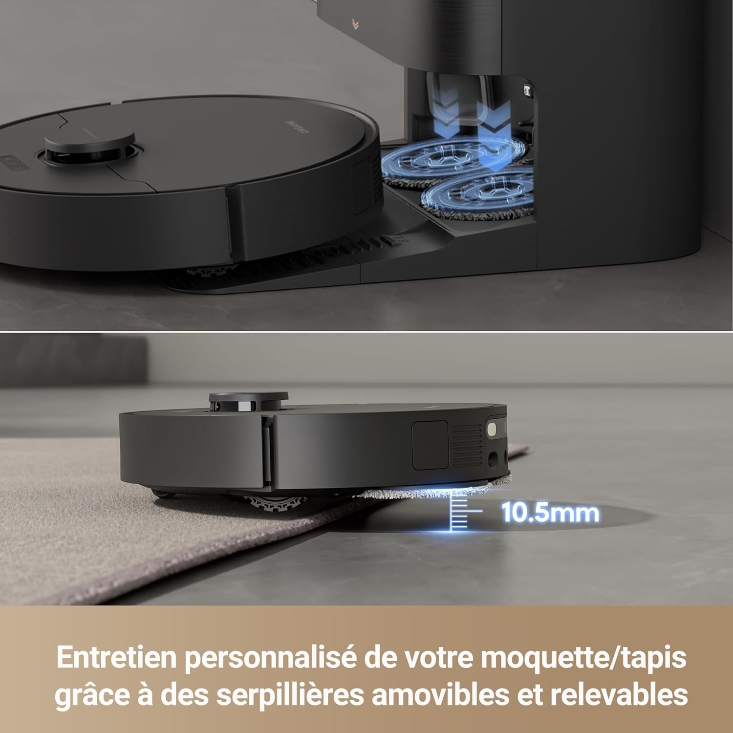 DREAME X40 Ultra Complete Robot Vacuum Cleaner with Removable and Liftable Mop, Raised Side Brush, 12,000 Pa, Mop and Scrubber with 70 C Hot Water, Liftable Brushes