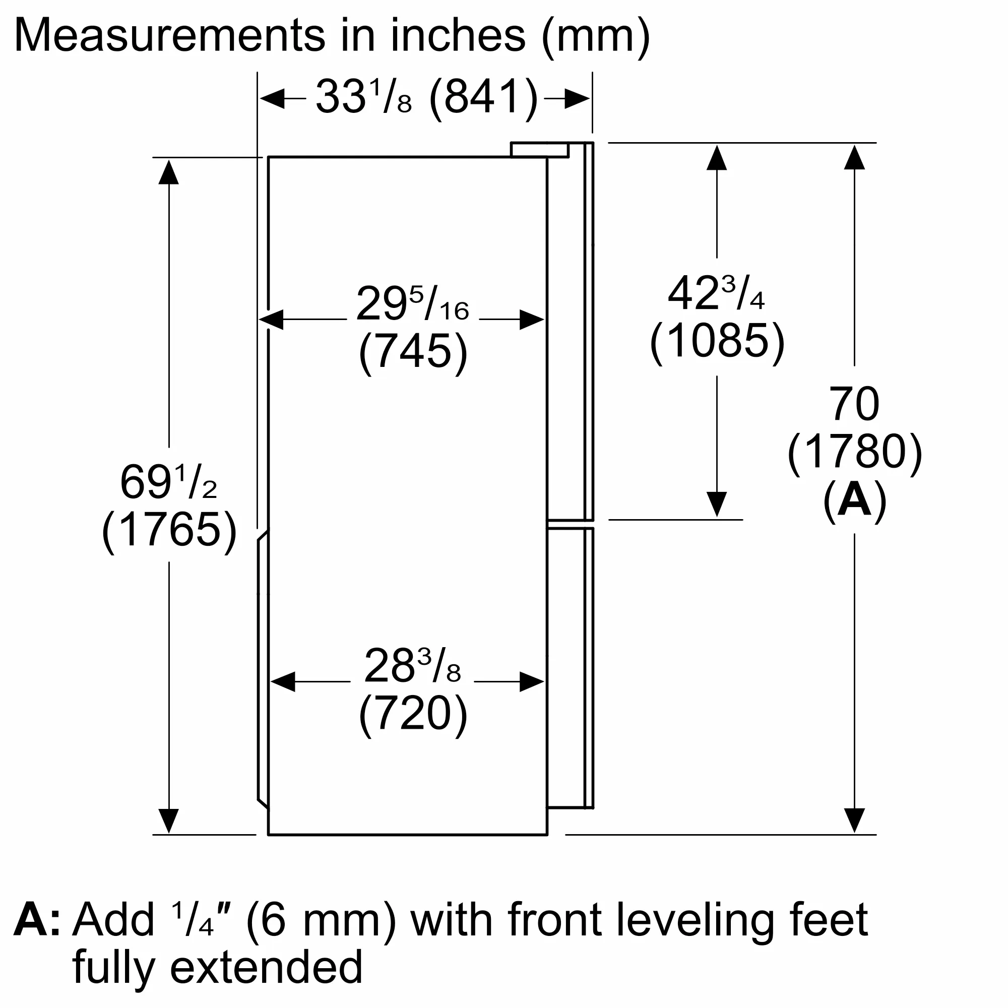 Bosch B36FD10ENS 100 Series French Door Bottom Mount Refrigerator 36'' Stainless steel (with anti-fingerprint), Total No Frost
