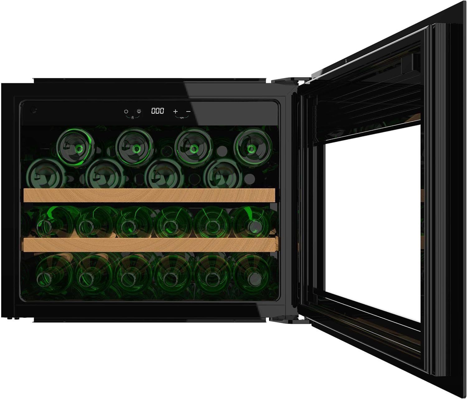 Cecotec Bolero Grandsommelier Bi 28000 Touch Black Compressor Built-in Wine Fridge 28 Bottles With Black Glass Finish And Quiet Operation [Energy Class G]