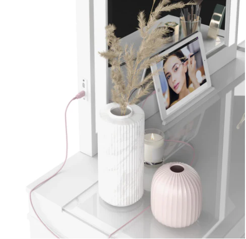 Tresanti Alexandra Vanity Table with LED Lighted Mirror