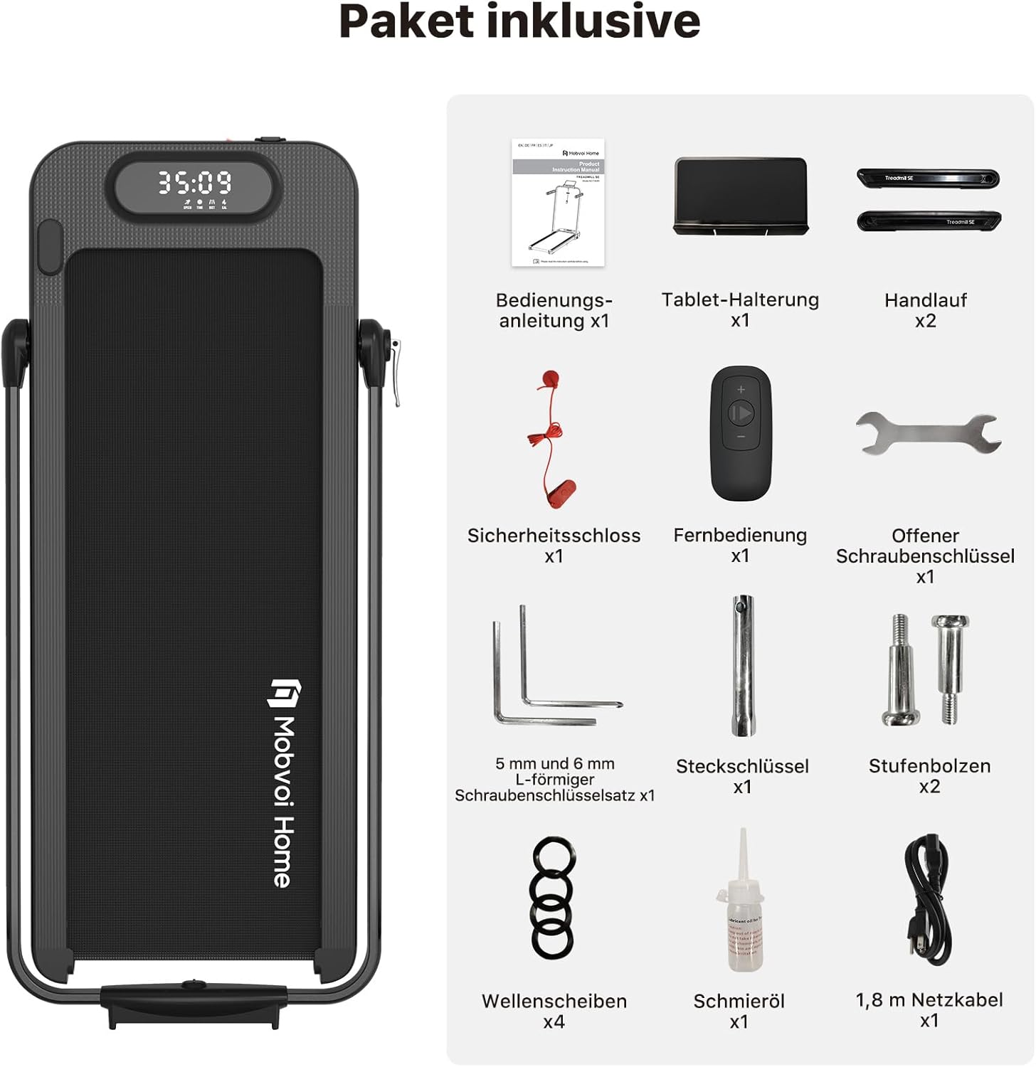 Mobvoi Home Laufband SE, 3-in-1-Klapplaufband