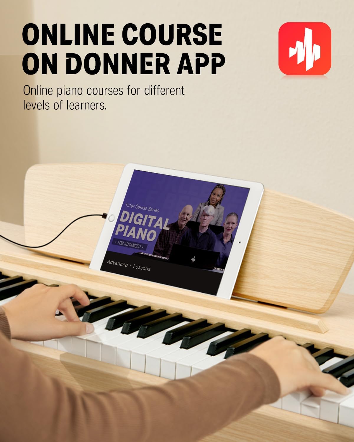 Donner DDP-80 E-Piano 88 Tasten Gewichtet Klavier, Hammermechanik II, Home Digital-Pianos Volle Größe Keyboard mit Ständer, Dreifach-pedal, USB-MIDI und Kopfhöreranschluss