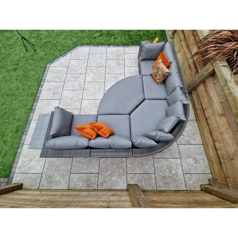 Berniss Wicker 8 - Person Garden Lounge Set with Cushions