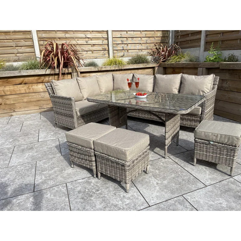 Auberta Wicker 9 - Person Garden Lounge Set