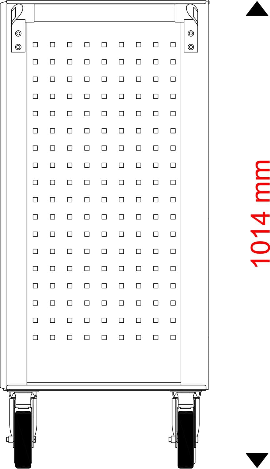 KS Tools ECOline 897.0007 Workshop Trolley with 7 Drawers Black/Red