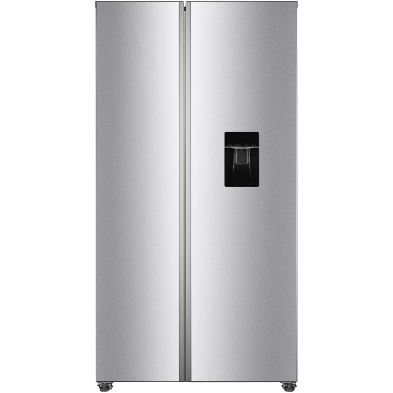PKM SBS444EIXWD, Side by Side Fridge-Freezer, 439 L, 2-Door with Water Dispenser, Stainless Steel Design [Energy Class E]