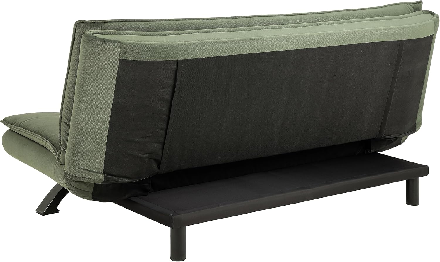 AC Design Furniture Jasper Sofa Bed W: 196 x H: 91 x D: 96 cm, Dark Grey/Black, Fabric/Metal