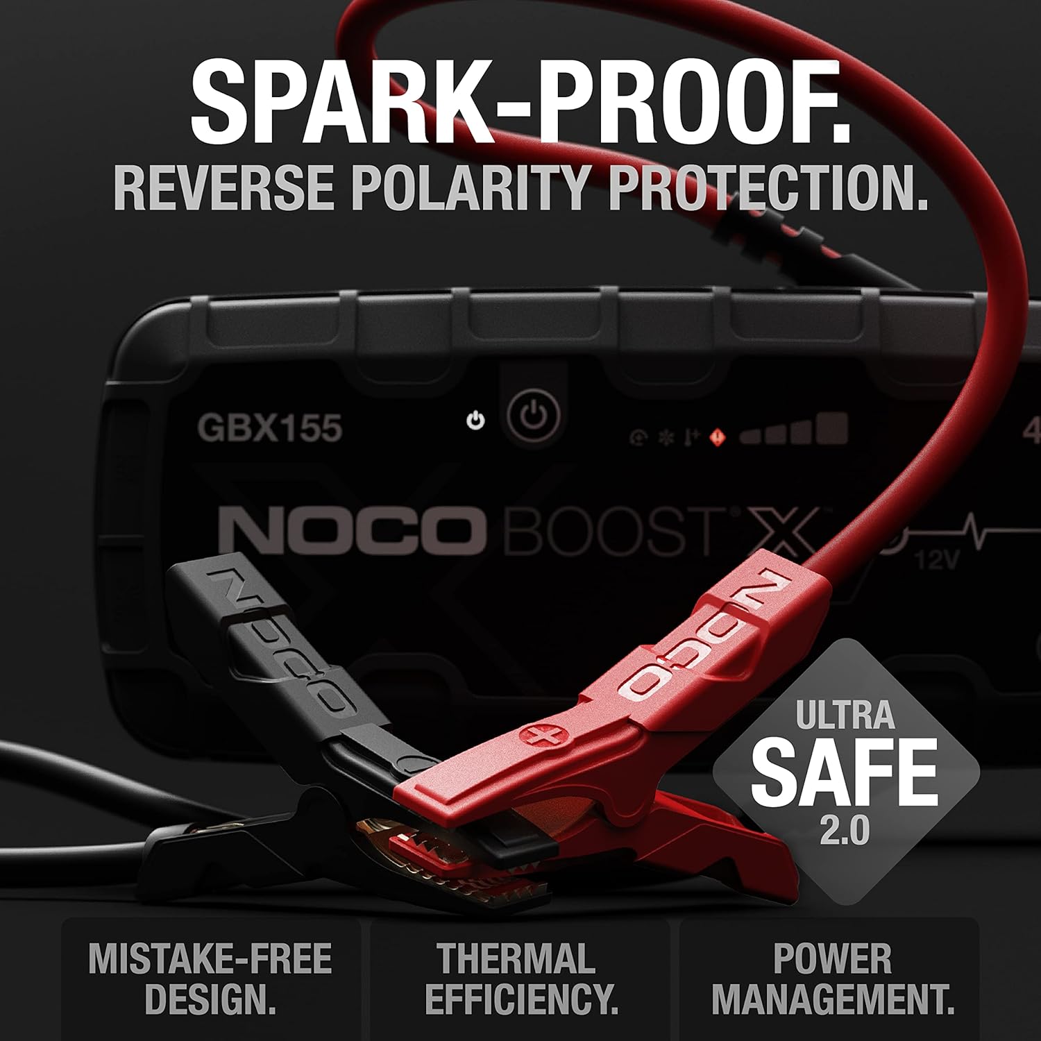 NOCO Boost X GB155: 4250A UltraSafe Jump Starter Power Pack – 12V Car Battery Booster, Portable Power Bank & Jump Leads - For 10.0L Petrol and 8.0L Diesel Engines
