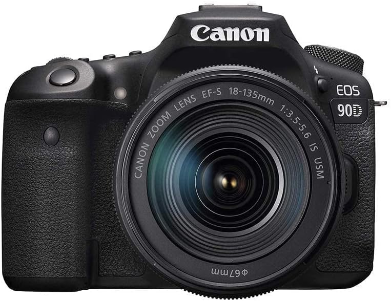 Canon DSLR Camera [EOS 90D] with 18-135 is USM Lens | Built-in Wi-Fi, Bluetooth, DIGIC 8 Image Processor, 4K Video, Dual Pixel CMOS AF, and 3.0 Inch Vari-Angle Touch LCD Screen, Black
