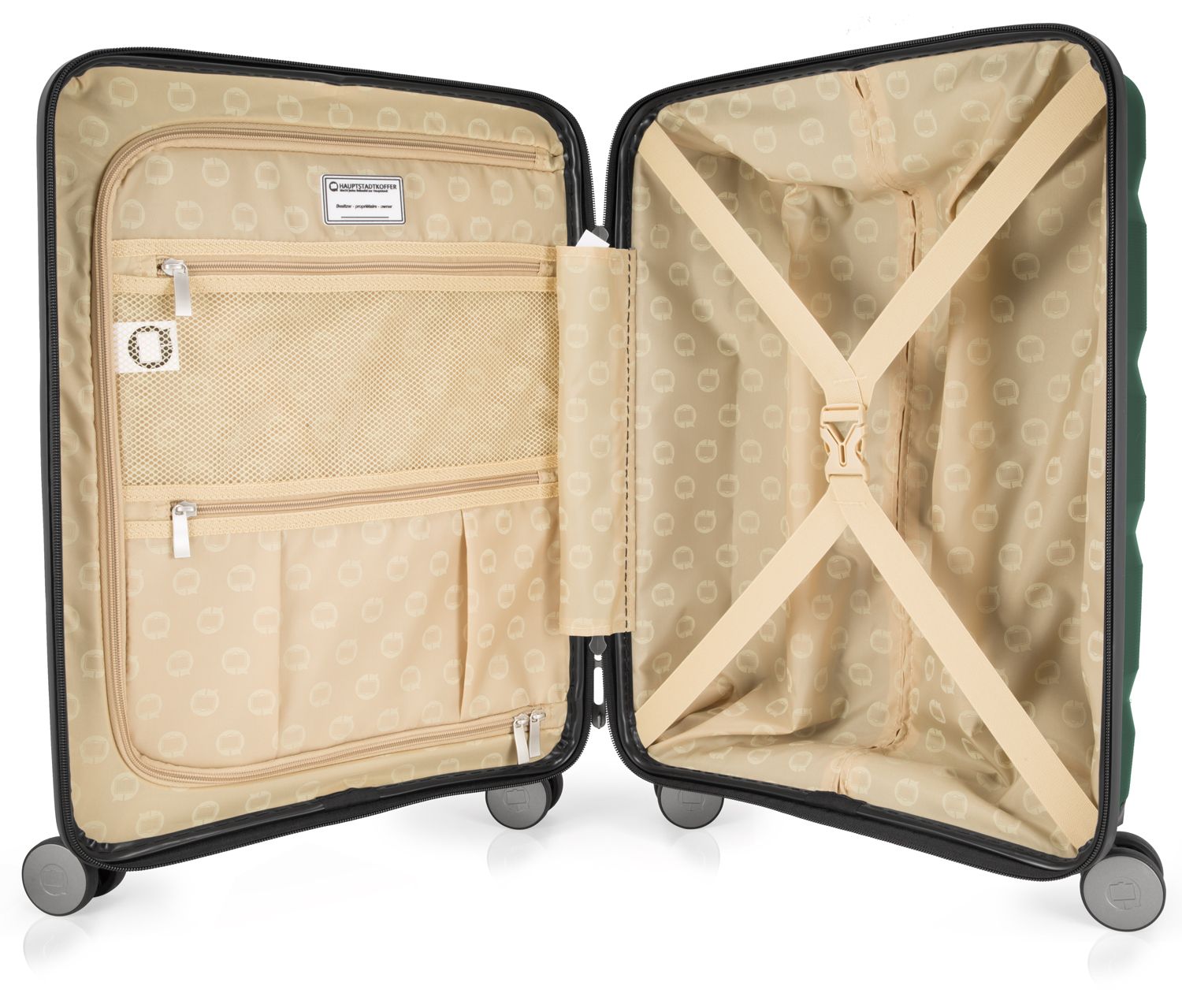 Britz - hand luggage hard case trolley, TSA, 55 cm, 34 liters dark green