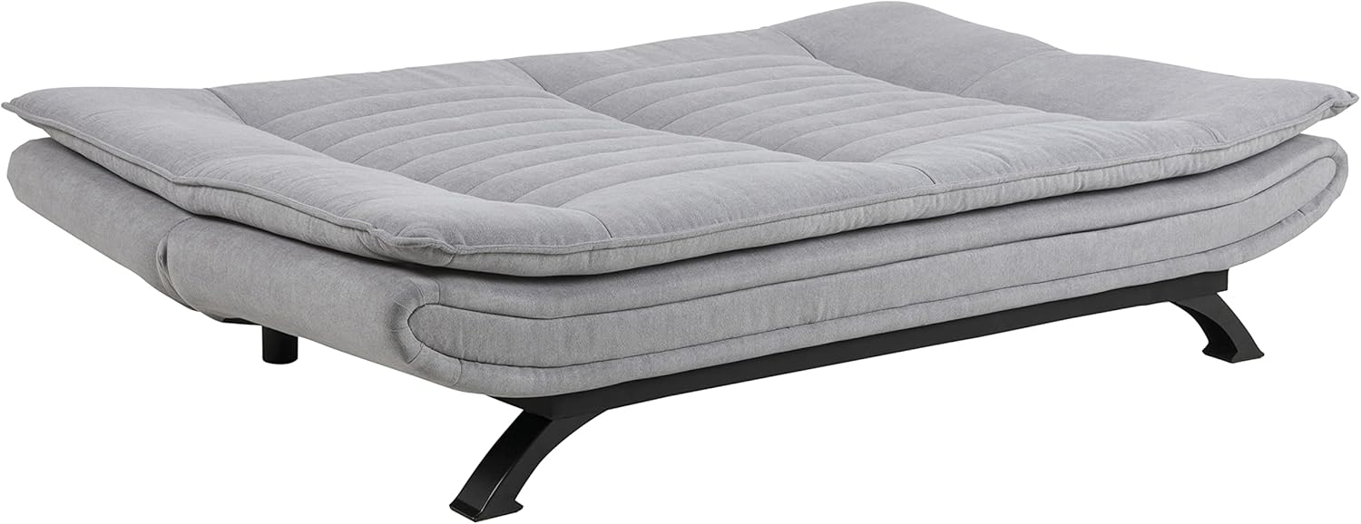 AC Design Furniture Jasper Sofa Bed W: 196 x H: 91 x D: 96 cm, Dark Grey/Black, Fabric/Metal