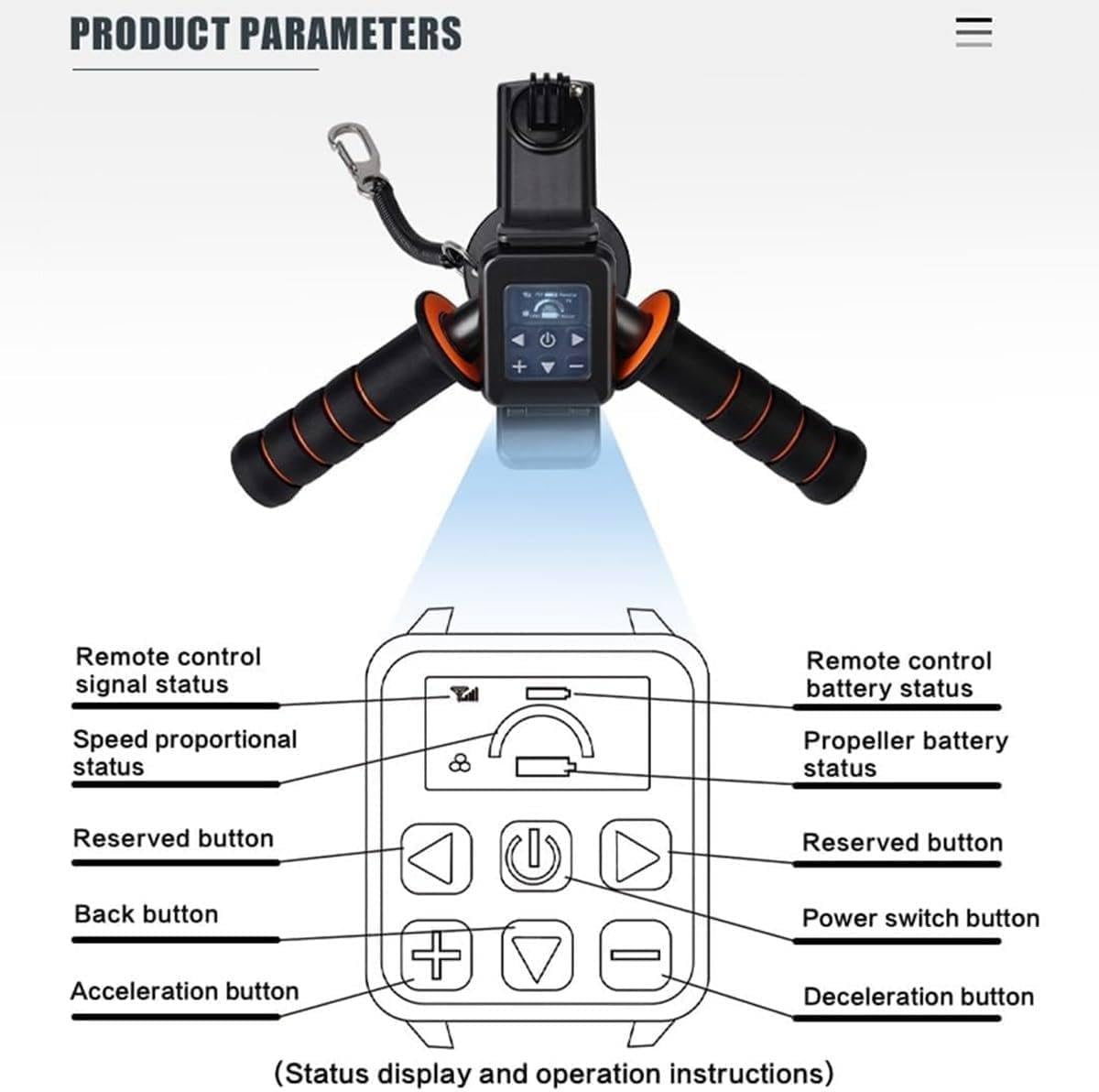 XDLYWUZIQ Portable Kayak Booster, 130mins Brushless Underwater Thruster Set, 10km/h Electric Underwater Sea Scooter, Diving Scooter for Kayaks/Inflatable Boats