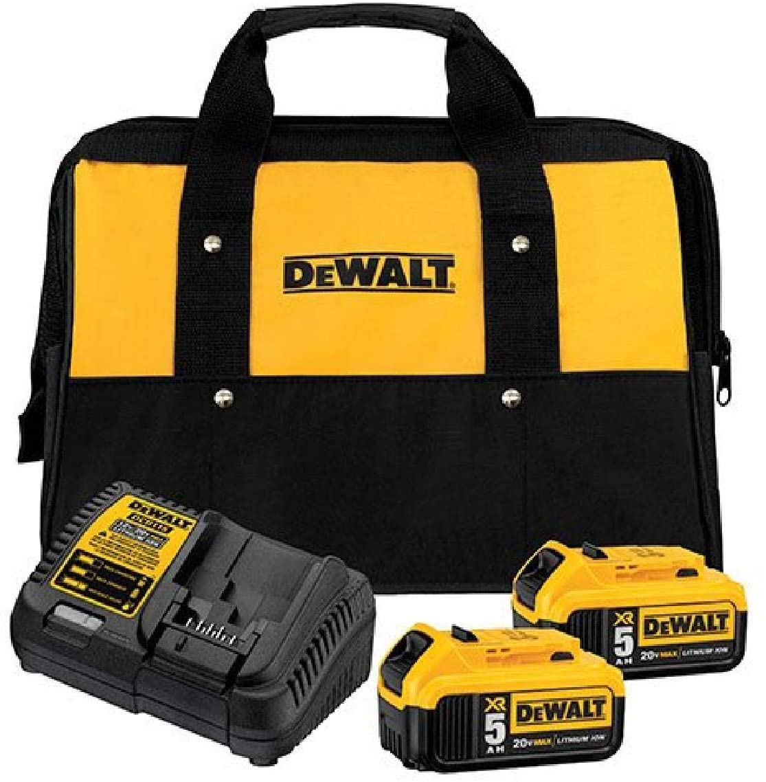 DEWALT 20V MAX BATTERY STARTER KIT WITH 2 BATTERIES, 5.0AH (DCB205-2CK)