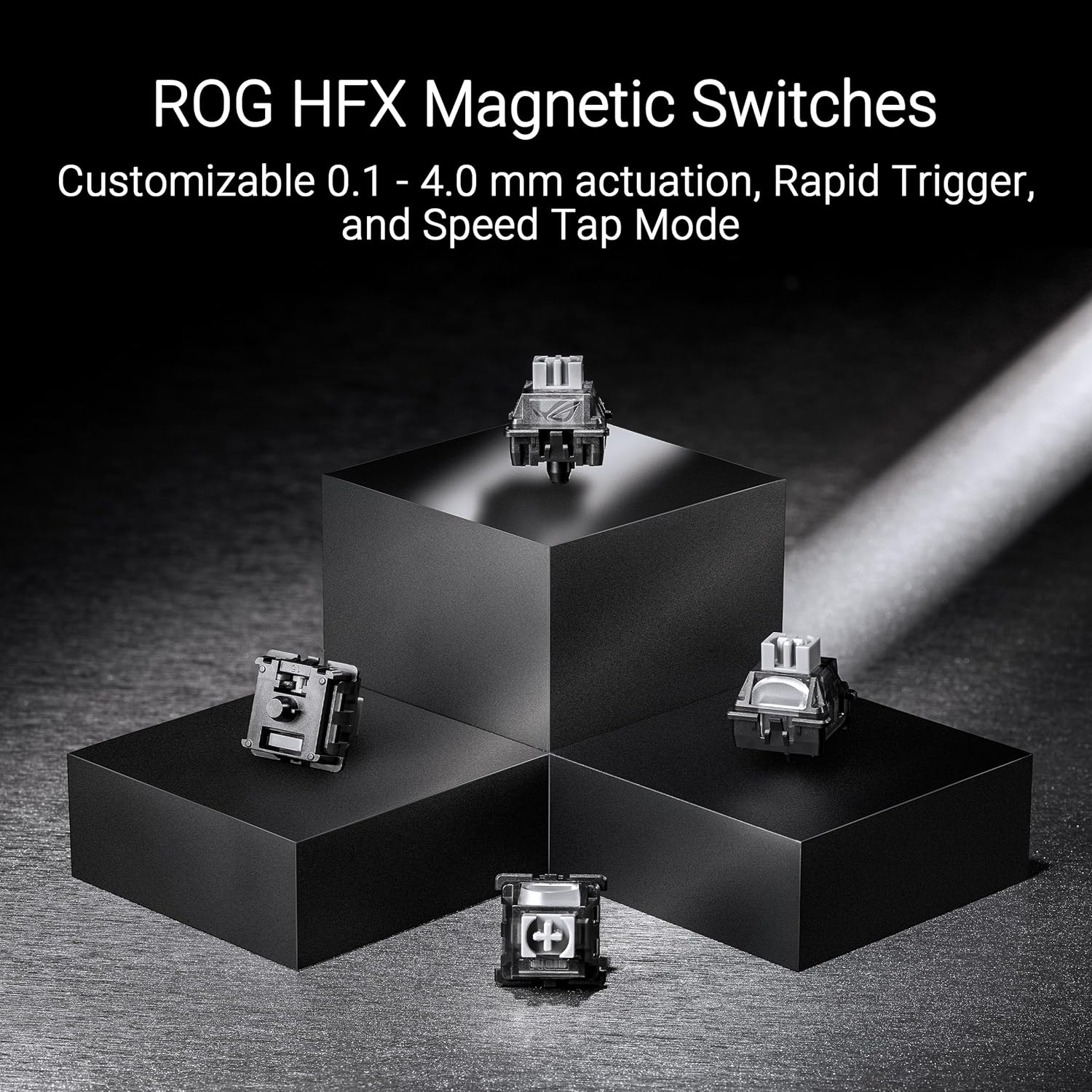 Asus ROG FALCHION ACE HFX Compact 65Percent Analog RGB Gaming Keyboard, Wired (Dual USB-C), ROG HFX Magnetic Switches, Rapid Trigger, Touch Panel