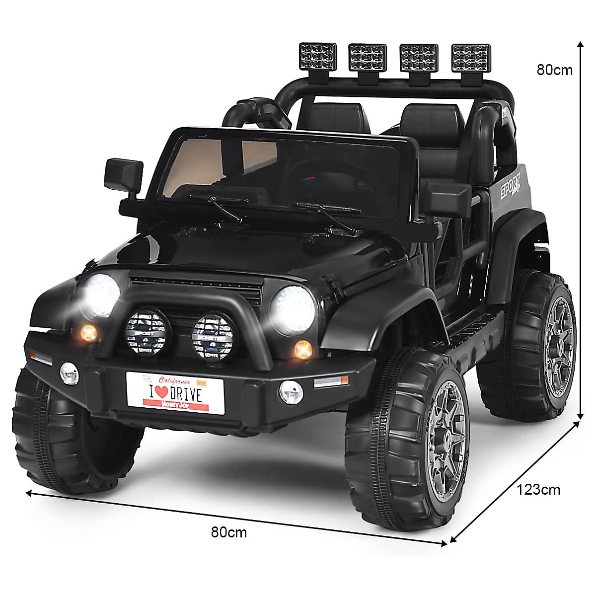 Elektroauto Jeep 2 Sitzer mit 3 Geschwindigkeiten schwarz