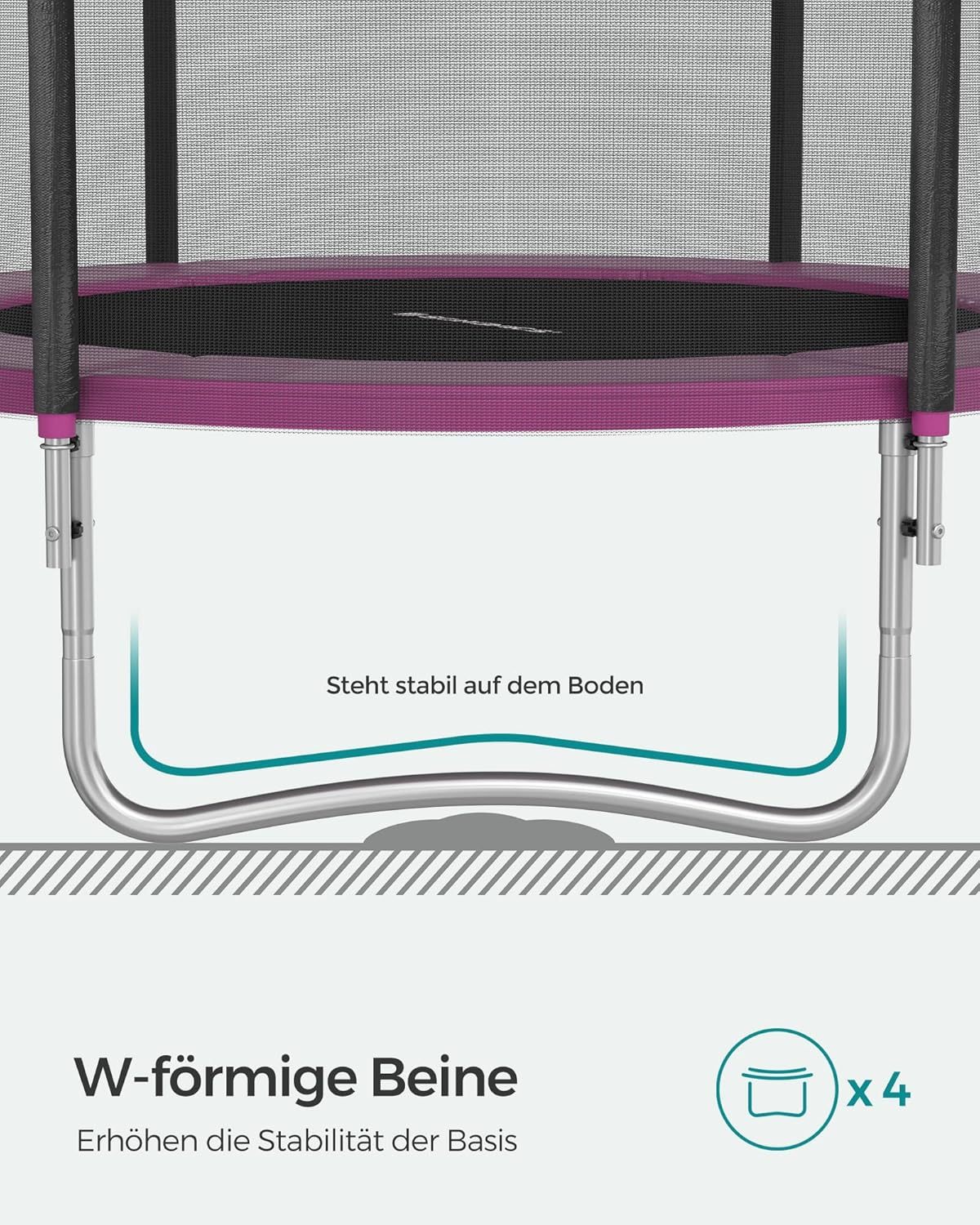 SONGMICS Outdoor Trampoline Ø 366cm, Round Garden Trampoline with Safety Net, Ladder and Padded Poles