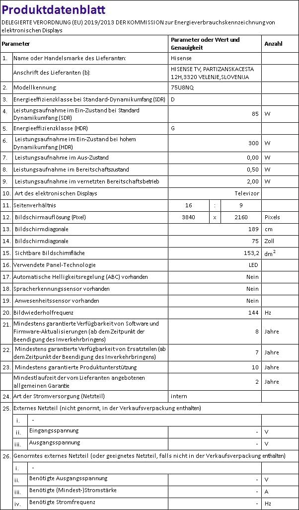 Hisense 65U7NQ 164cm (65-inch) TV