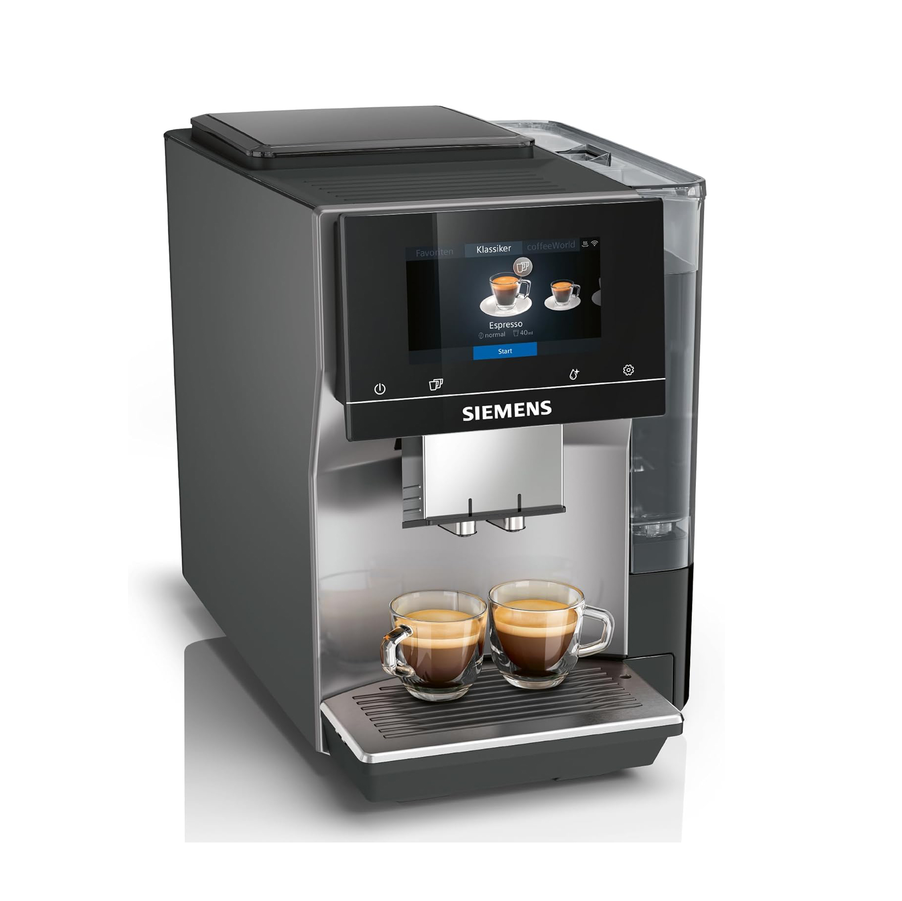 Siemens EQ700 Classic TP715D01 Fully Automatic Coffee Machine, App Control, Cold Brew, Intuitive Full-Touch Display, Up to 10 Individual Coffee Creations as Favourites, Automatic Steam Cleaning, 1500