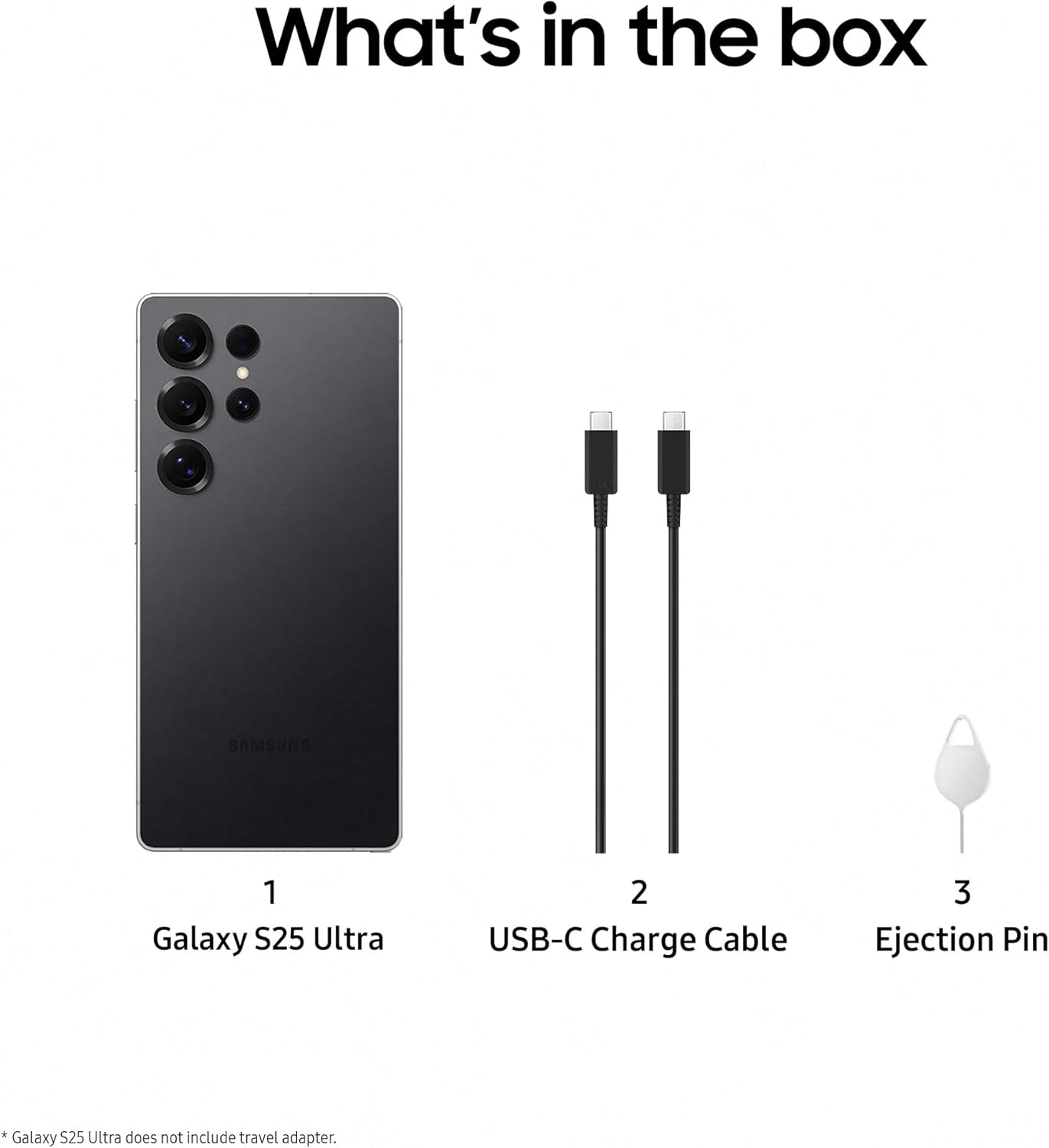 Samsung Galaxy S25 Ultra AI Smartphone, Galaxy AI, 12GB Memory, 512GB Storage, 200MP Camera, S Pen Included, Titanium Black, 3 Year Manufacturer Extended Warranty