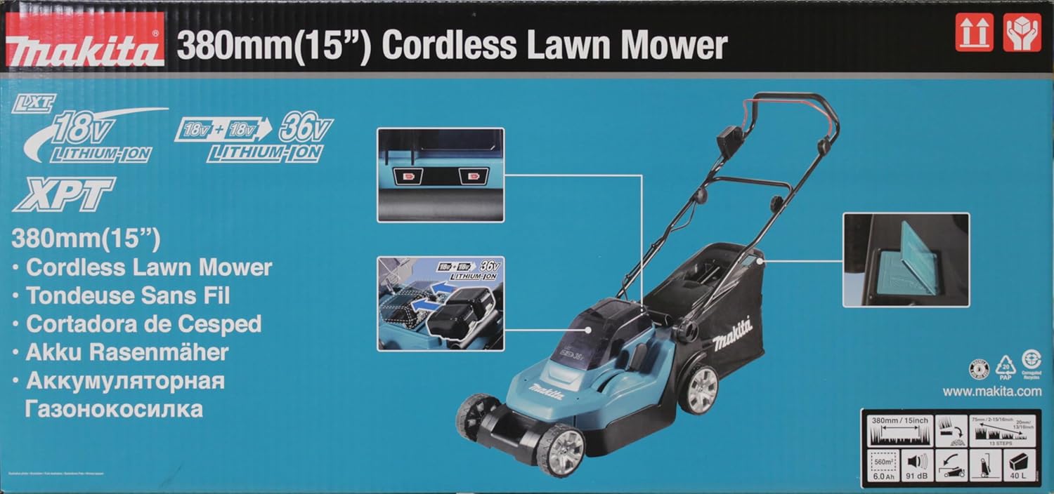 Makita DLM382Z Dual 18V (36V) Li-Ion LXT 38cm Lawn Mower