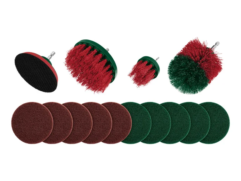 PARKSIDE Set d'embouts à brosse et de tampons abrasifs, 14 pièces