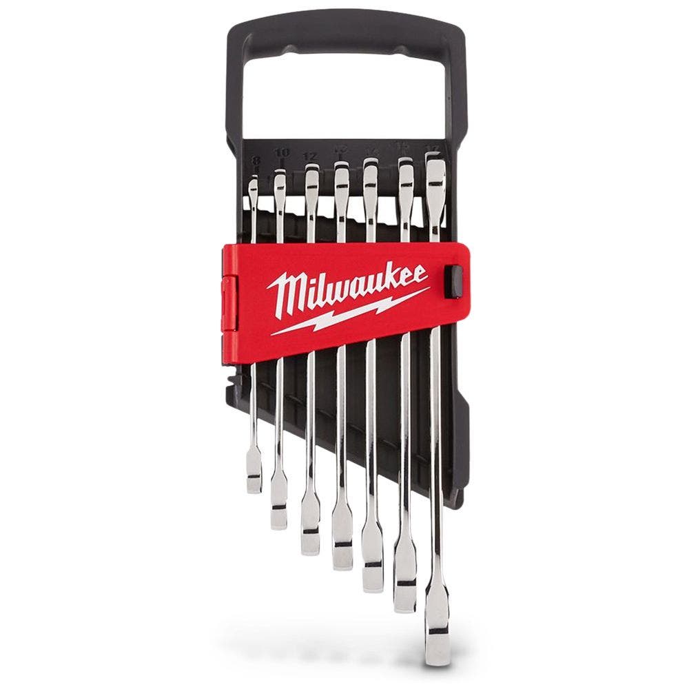MILWAUKEE 7pc Metric Ratcheting Wrench Combination Set 48229506