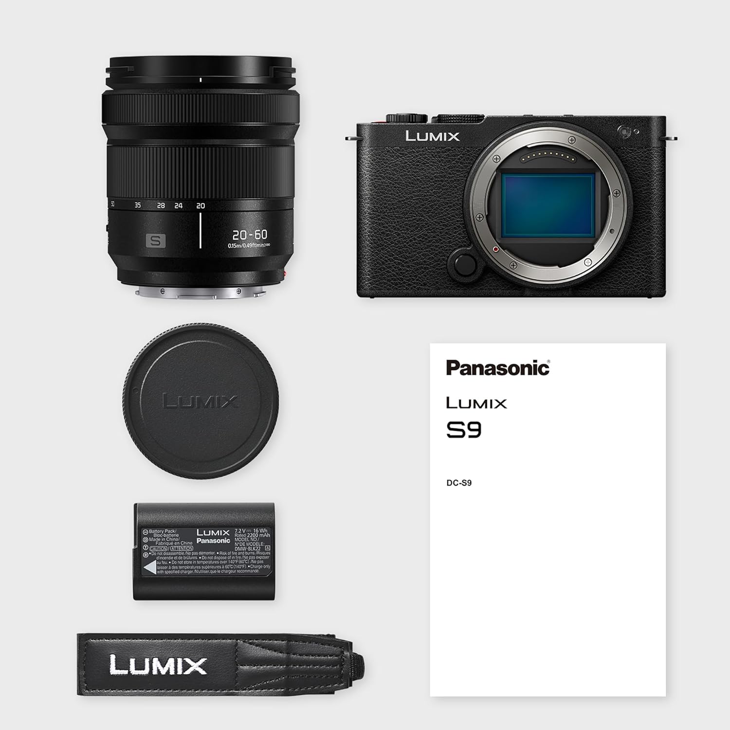 Panasonic Lumix DC-S9KE-K Full Frame Mirrorless Open Gate Vlogging Camera, 24.2MP, 6K /4K Video, 779 Point PDAF, Image Stabilisation, Free-Angle Screen, 5Ghz WiFi, Black, 20-60mm (x3 Zoom) Lens