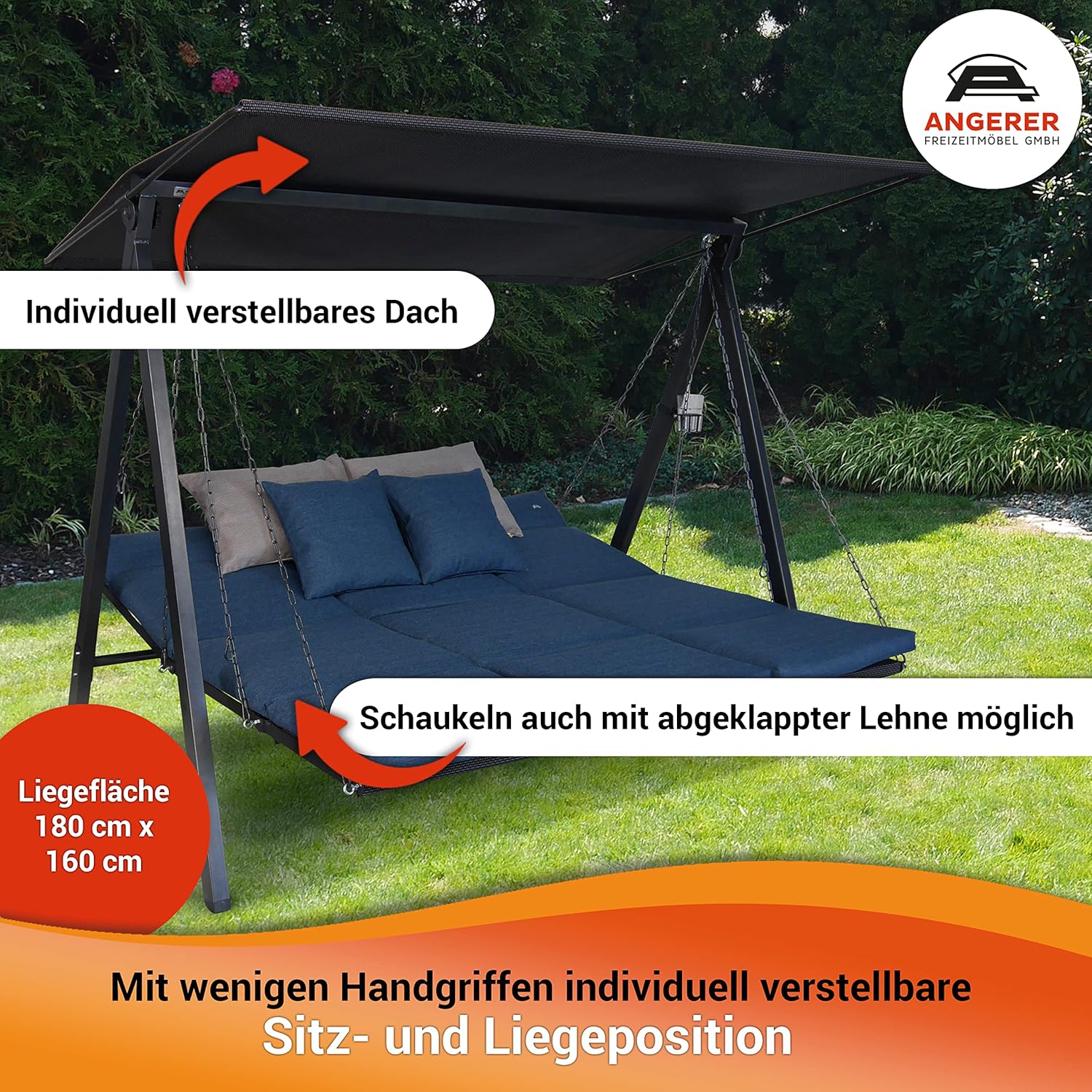 Angerer Lounge Swing Chair Hollywood, 3-Seater